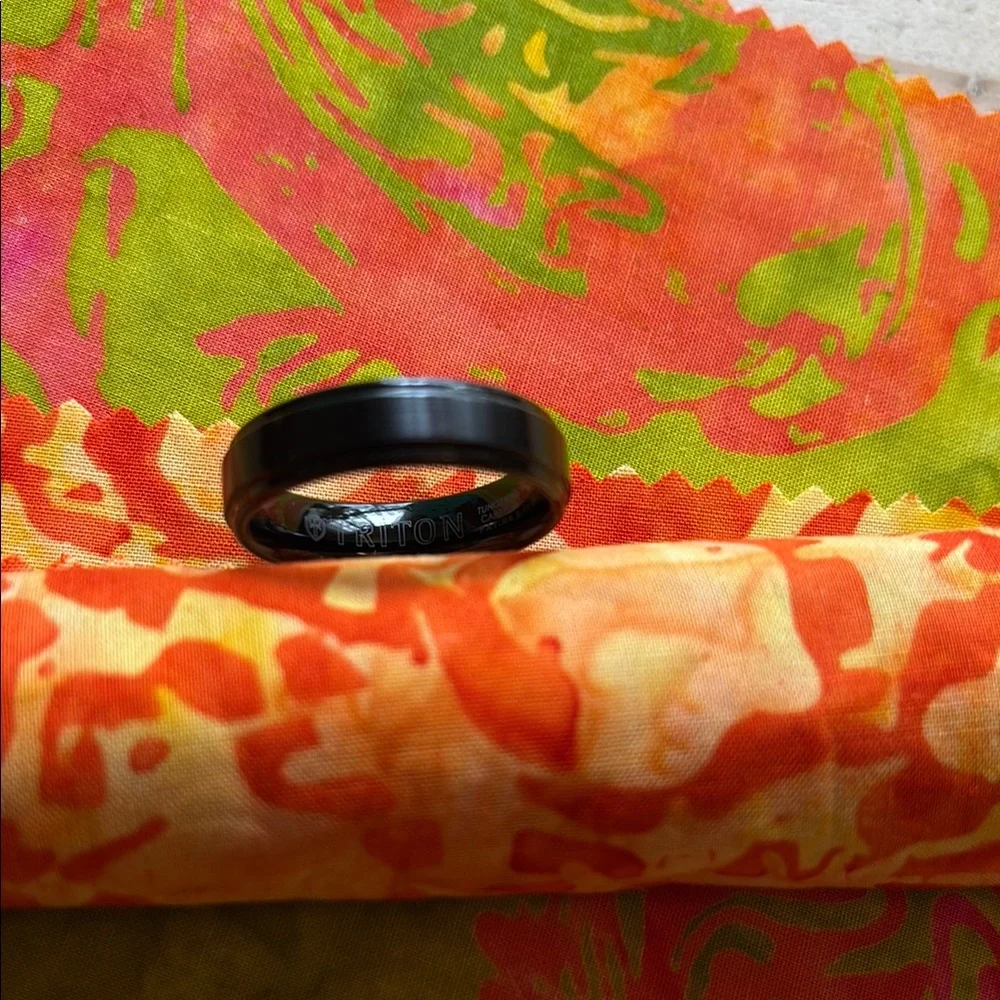 Triton TC850 Black Satin Men's Comfort Fit Ring